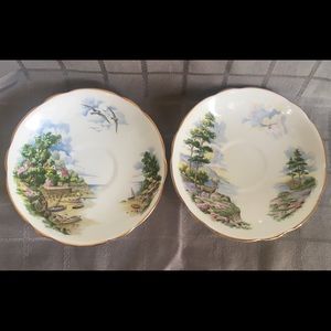 2 Duchess Fine Bone China Saucers Made in England